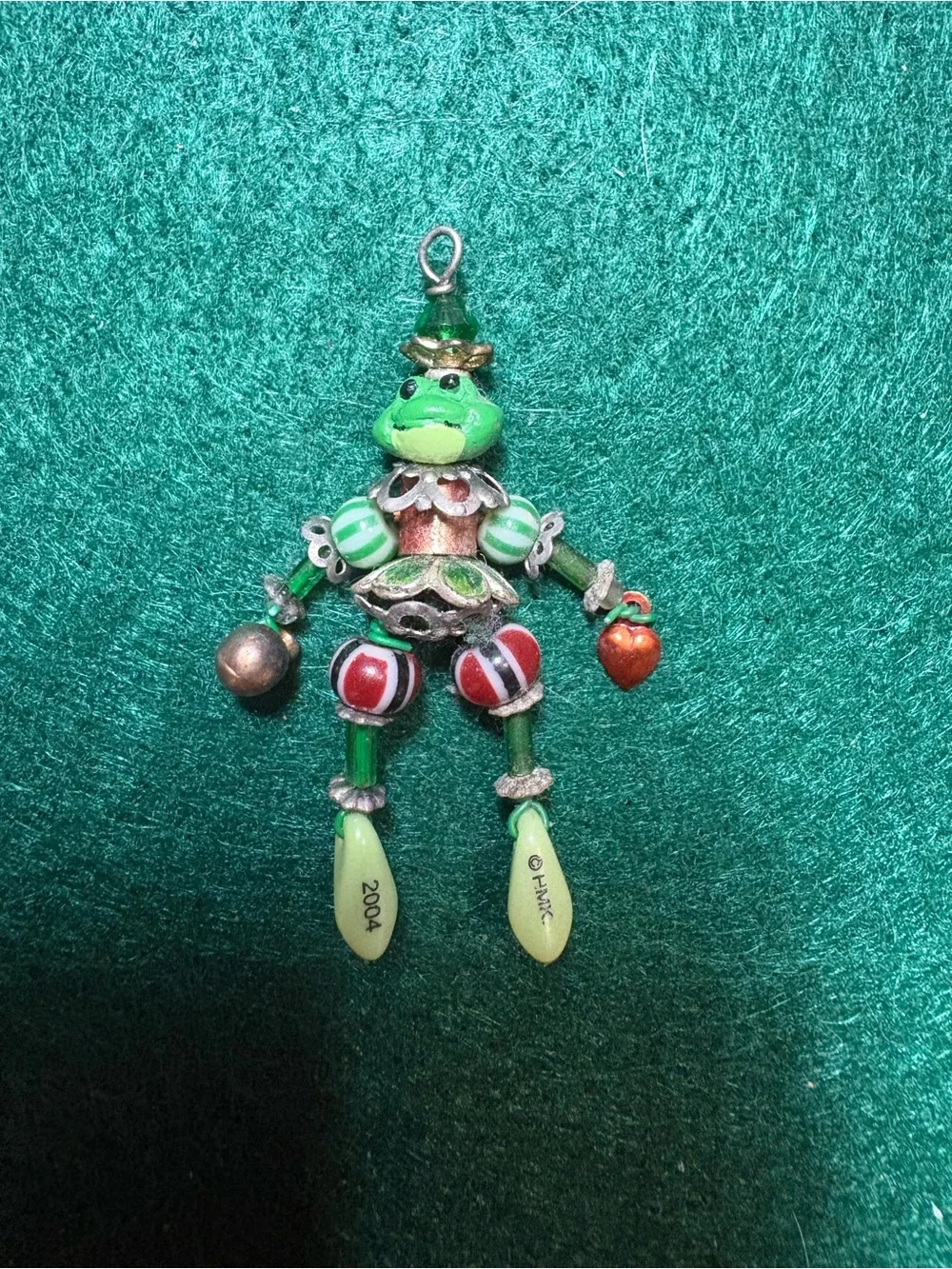 Hallmark Green Frog Bead Doll Charm - Decorative Kids Toy Accessory
